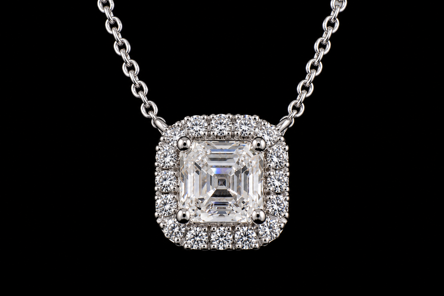 White Gold Diamond Pendant Necklace